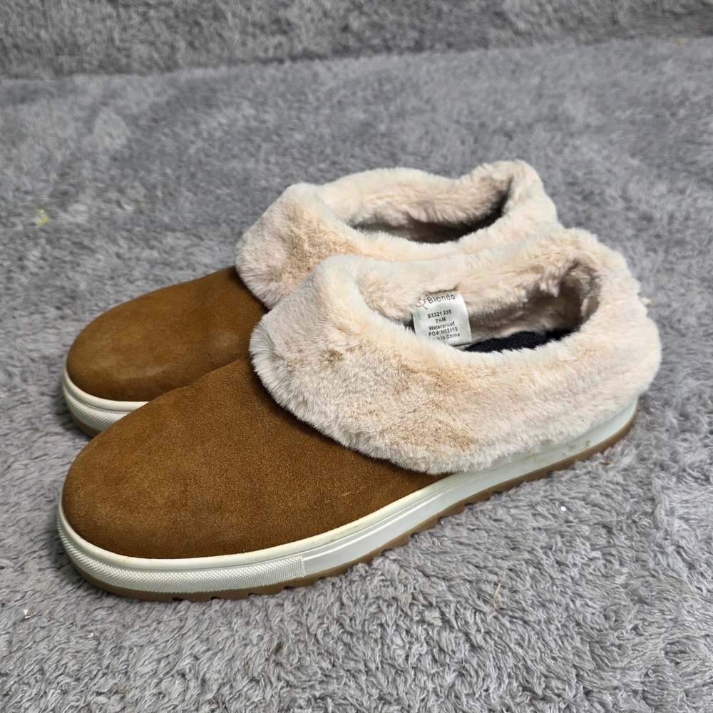 Blondo Waterproof‎ Suede Slip-On Sneakers Mules Brown Womens 7.5 M Excellent